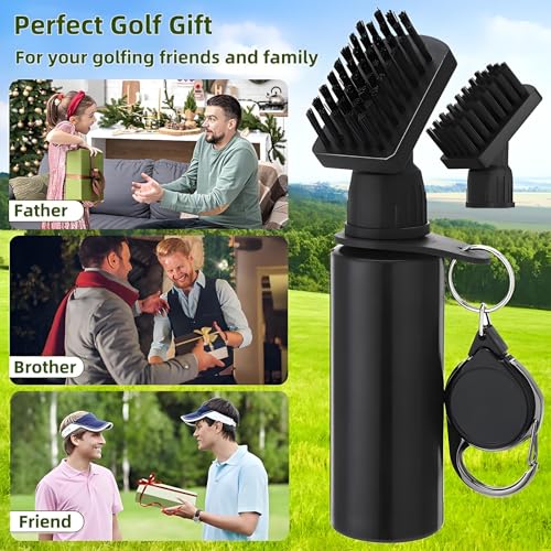 Golf Club Cleaner Brush with Water Spray Bottle - 7.5 Inches