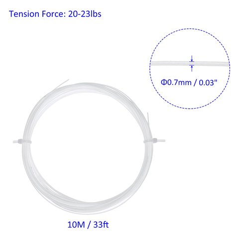 M METERXITY 10 Pack Badminton Racket String - High Flexibility Training Nylon Racquet String Line Badminton Repair Accessory for Badminton (10M, White)