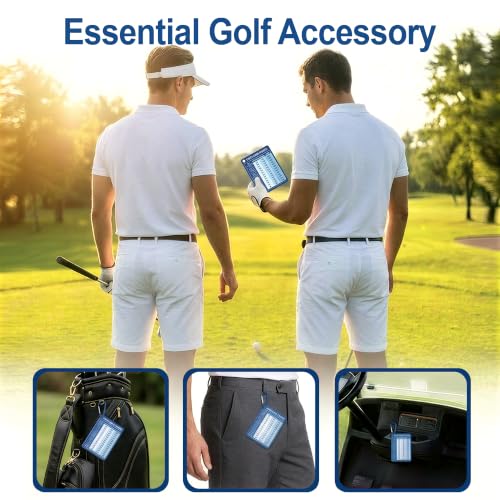 Golf Club Range Chart Card - Double-Sided Yardage Guide with Penalty Rules - Blue