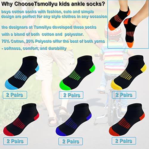 Boy Socks 12 Pairs Black Ankle Socks for 7-10 Years | Tsmollyu