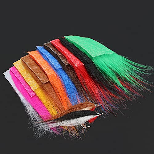 Tigofly Synthetic Fur for Fly Tying - 10 Colors, 3.15 x 3.15 inch Craft Fur