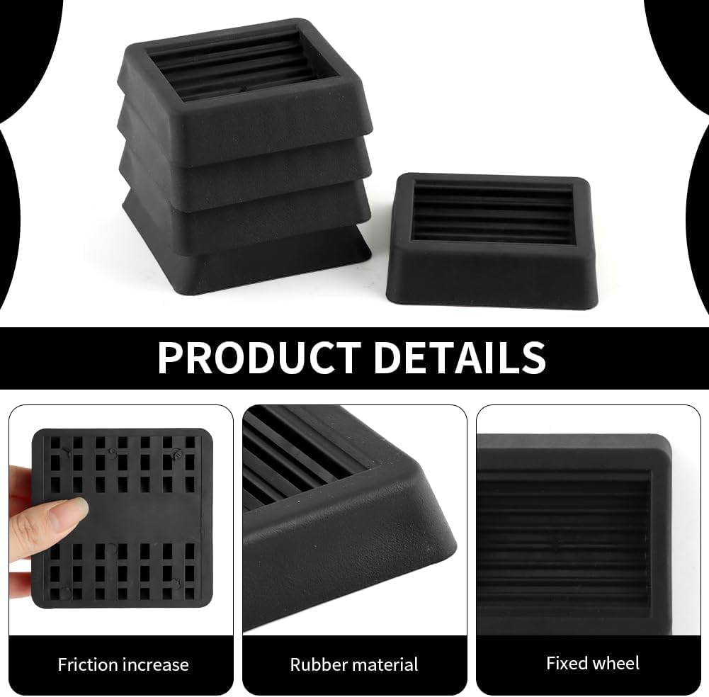 Non Slip Furniture Pads Wheel Stoppers for Office Chairs Beds Couches Prevent Sliding on Carpet Hard Floors Fits 1-4 Inch Wheels Silicone Caster Cups Durable Grips (5 PCS)