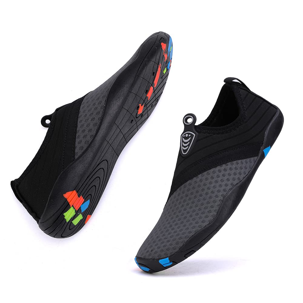 Vsufim Quick-Dry Water Sports Barefoot Shoes Aqua Socks for Swim Beach Pool Surf Yoga for Women Men (6 Women/5 Men)