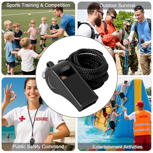 Seakii 24 Pack Loud 120dB Sports & Referee Whistles with Lanyards