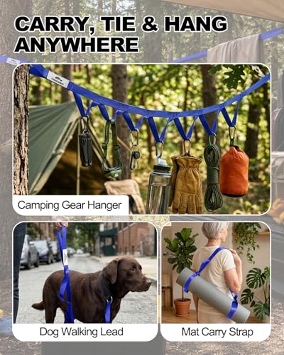 Non-Elastic Stretching Strap with Loops for PT & Rehab - Royal Blue 75"x1"