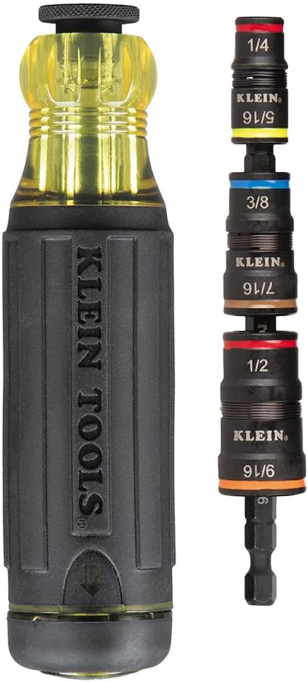 20-in-1 Klein Tools Impact Driver Set - SAE Sockets & Screwdriver with Phillips, Slotted, Square, Torx Tips