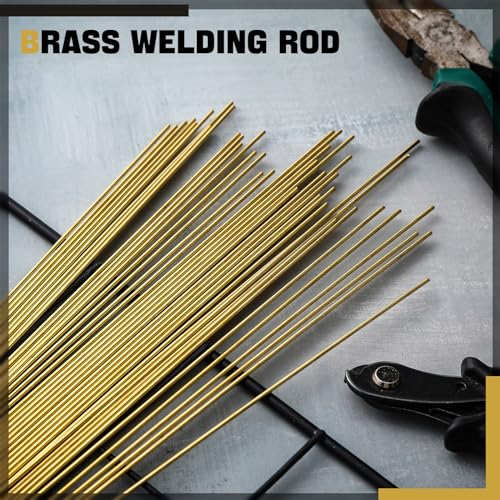 Moxweyeni 40 Pcs Brass Rods 1.5 mm 2 mm Brass Welding Brazing Rods Copper Alloy Solid for DIY Craft Drift Punches Knife Handle Lathe(1.5 mm)