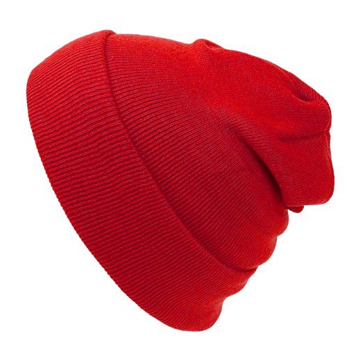 12-Inch Long Knit Beanie - Soft Warm Winter Hat for Men and Women