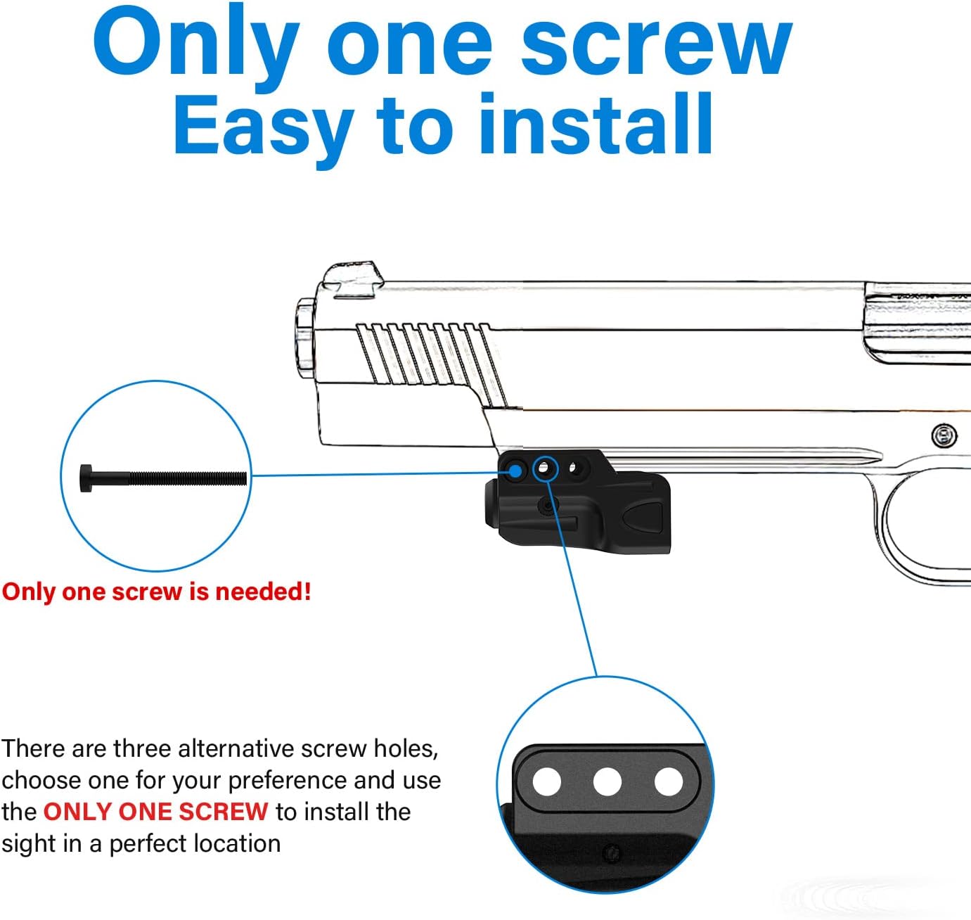 SOLOFISH Laser Sight for Pistol - Rechargeable Green/Red/Blue with Pic-Rail Compatibility