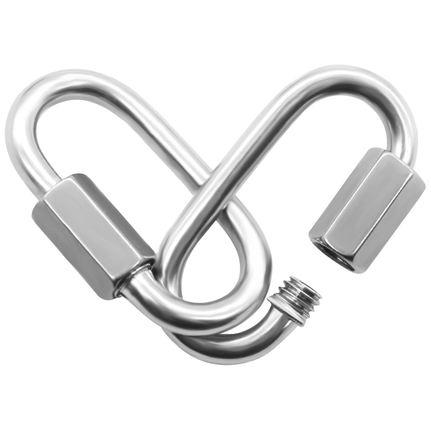 Anvin 2 Pack Large Quick Links M10 3/8 Inch Heavy Duty Carabiner Stainless Steel Chain Links Connector D Shape Locking Chain Hooks Repair Utility Screw Links for Camping Outdoor Equipment Hammocks