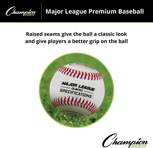 Champion Sports Leather Baseball Set - Dozen Genuine Leather Official League Baseballs for Practice & Games | OLBPRO Pack of 12