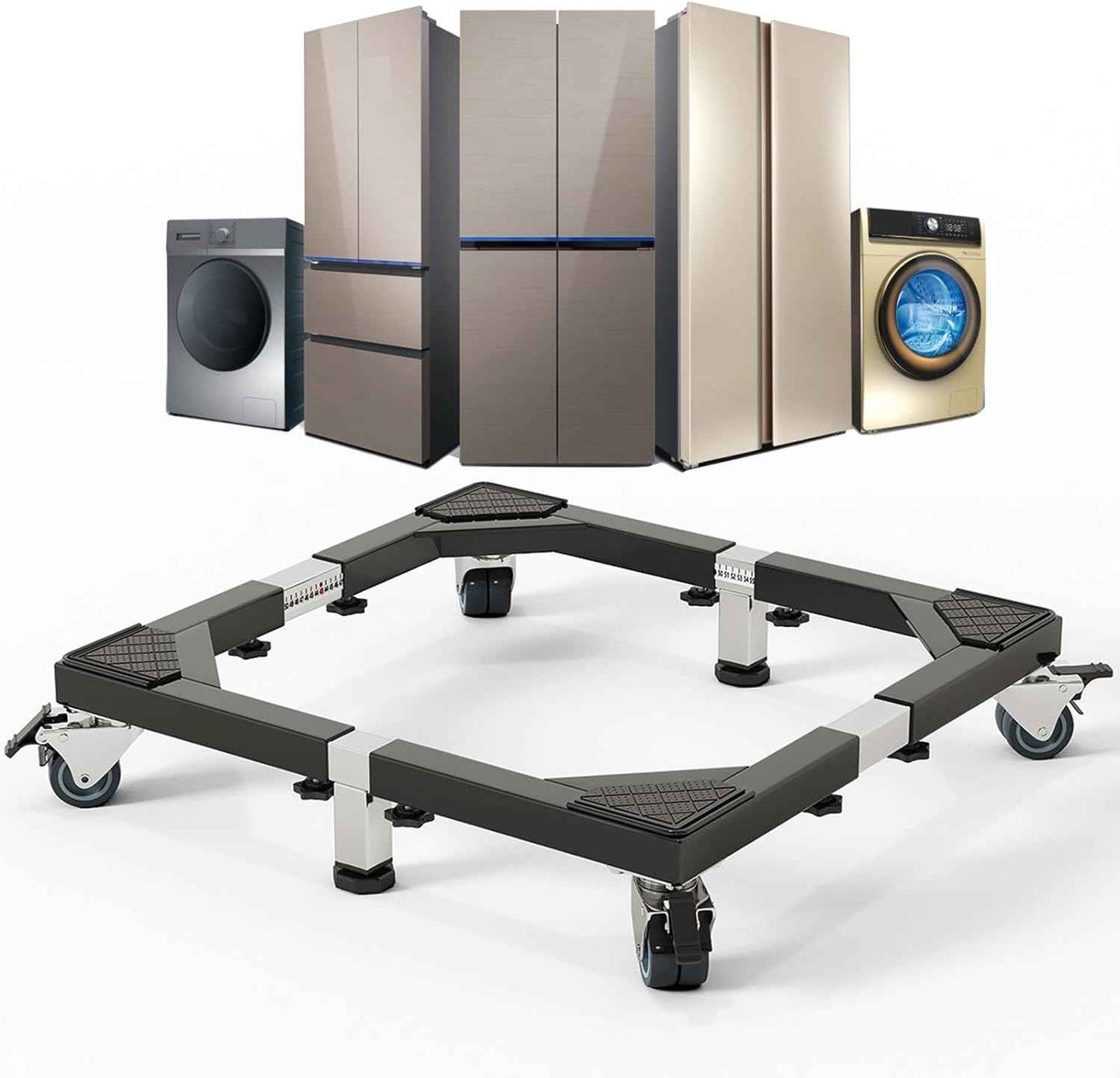 Heavy Duty Stainless Steel Mini Fridge & Washer Dryer Stand with 4 Strong Feet - Universal Appliance Base (Large)
