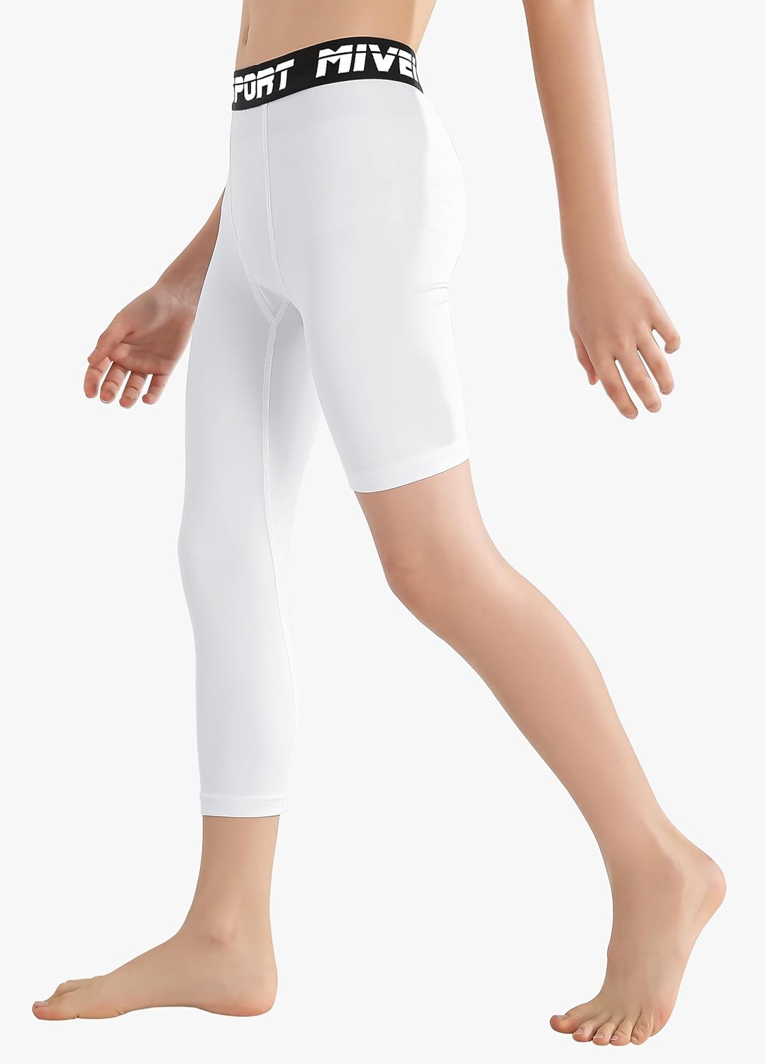 MIVEI Youth Boys Compression Leg Sleeve - 3/4 Basketball Tights for Active Kids | Stylish & Comfortable