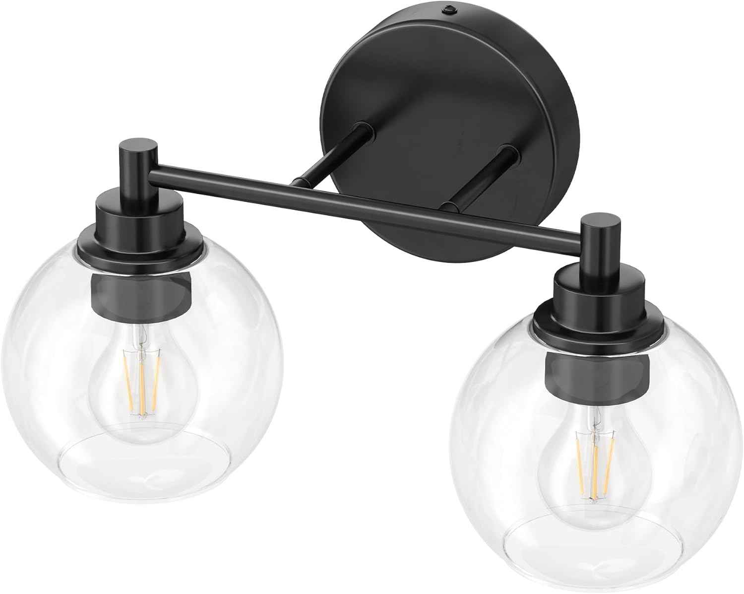 3-Light Vanity Bathroom Light Fixture with Globe Glass Shades - Brushed Nickel, ETL Certified