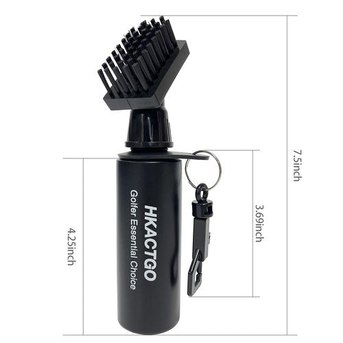 HKACTGO Golf Club Brush Cleaner with Clip and Squeeze Bottle 7.5 Inches Holds 4 Ounces Perfect for Keeping Your Golf Clubs Clean Durable and Portable Golf Accessories