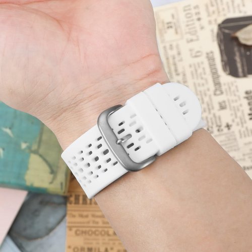 SING F LTD Silicone Watch Strap Compatible with Garmin Approach S2 /S4 Activity Trackers Quick Release Watch Band Replacement Wristband Bracelet White