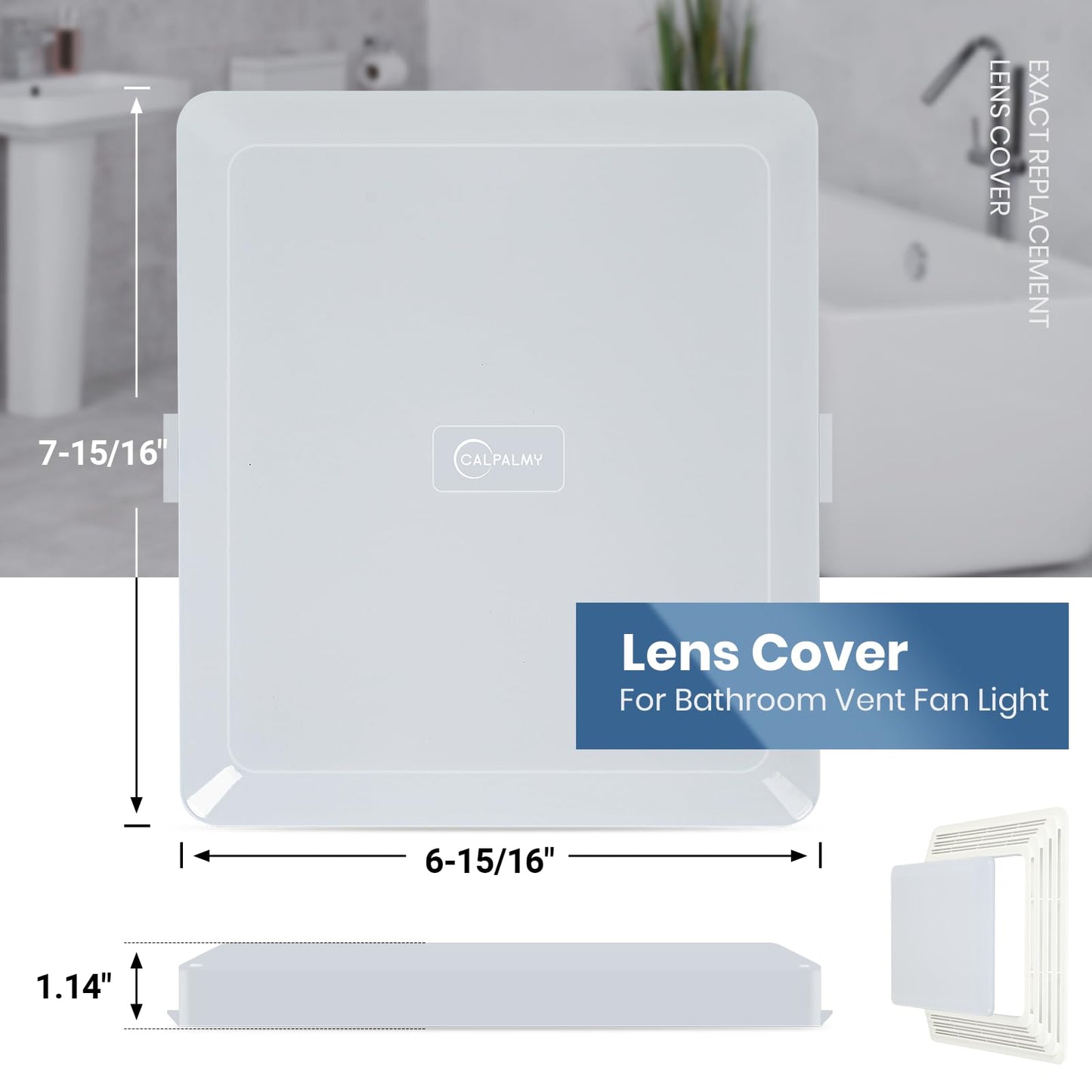 CALPALMY Exact Replacement Bathroom Vent Fan Light Lens Cover, Compatible with Broan S97013662, S97014094, Fits Bathroom Fan Lens Models 655, 659, 695, 678, 679, 680, HD50L, HD80L (1-Pack)