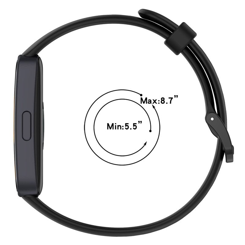 AWADUO Replacement Band Compatible with Huawei Band 8, Replacement Silicone Wrist Strap Bracelet Band, Soft And Durable(Black)