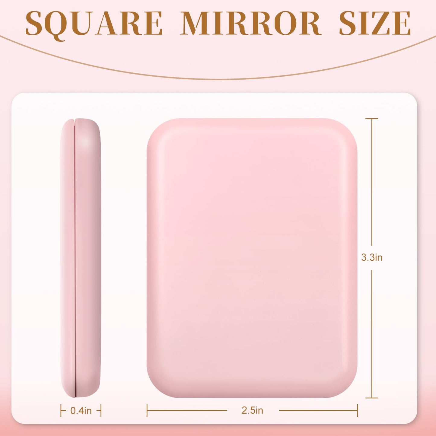 Kakuje Compact Mirror, 1X/3X Magnification LED Pocket Mirror with Nternal BIattery, Mini Mirror for Purse, Pocket,Travel and Present (Pink)