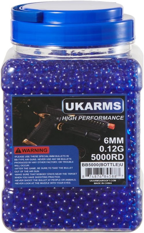 Golden Ball .12-Gram 6mm Airsoft BBs - 5000 Count | High Precision & Color Variety