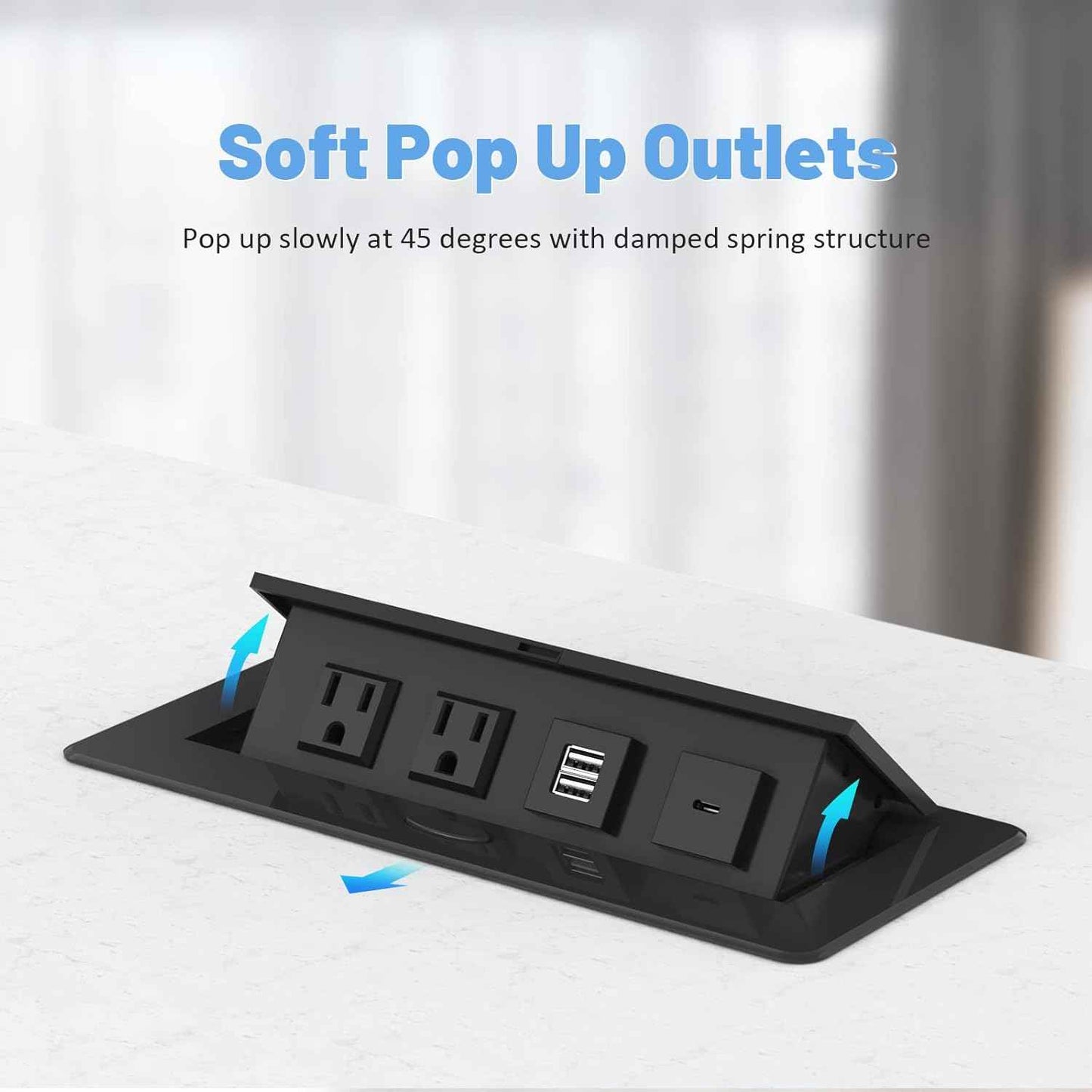 Power Hub Conference Table Connectivity Box - HDMI, USB-C, USB-A & AC Outlets
