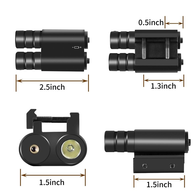 Beileshi Tactical Flashlight and Red Laser Sight Combo with Picatinny Rail Mount