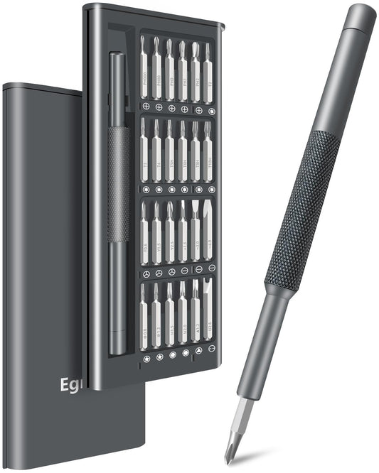 Egmen Small Screwdriver Set, 25 in 1 Mini Screwdriver Set with Torx, Phillips, Flat Head, Hex, for Ring Doorbell, Glasses, Watch, Jewelers, PC, Laptop and More, Repair Precision Screw Driver Set Kit