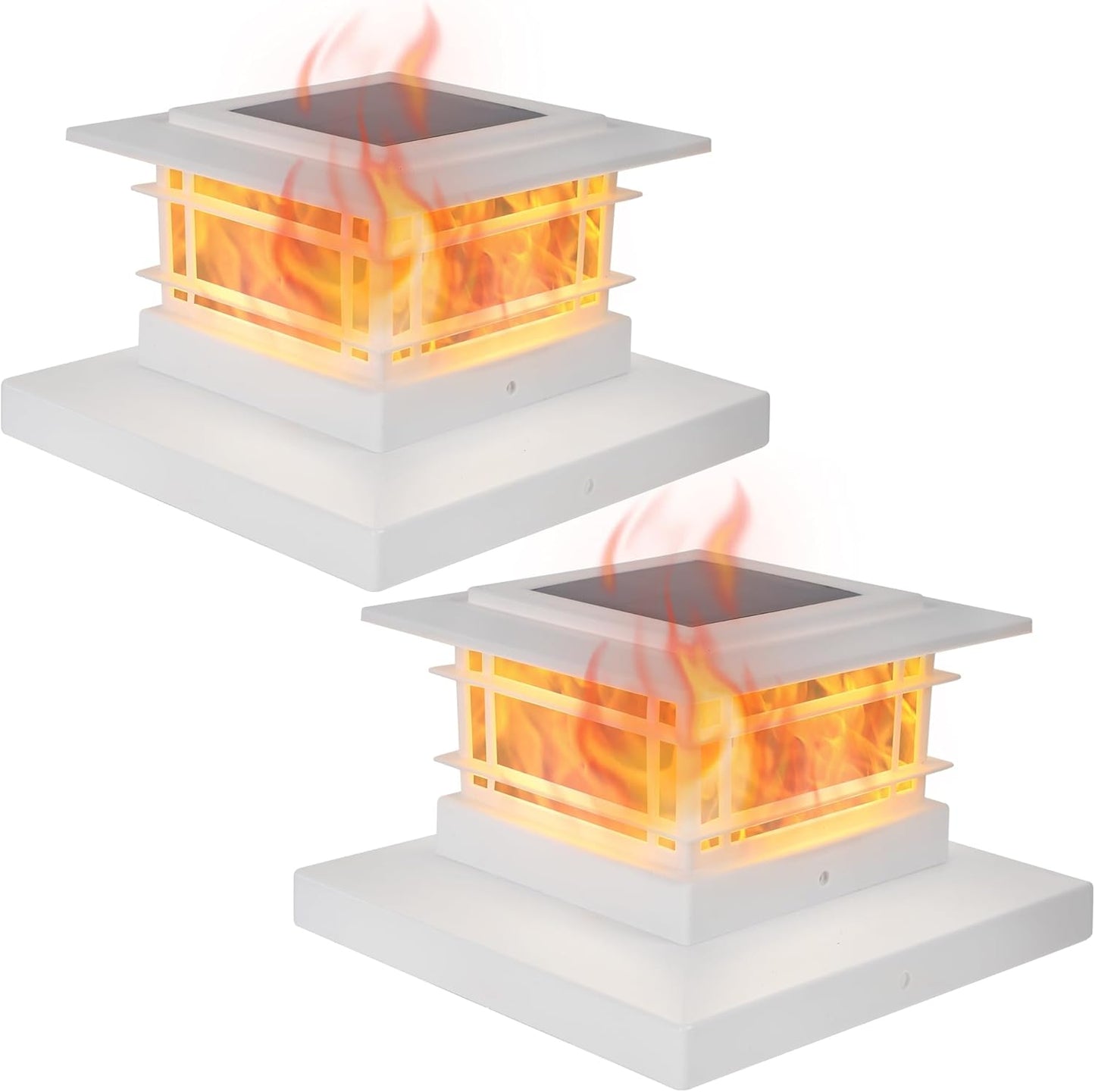 Solar Post Cap Lights - 6 Pack Outdoor Fence Lights for 4x4, 5x5, 6x6 Posts - Bright Warm White LED Decor for Garden & Patio