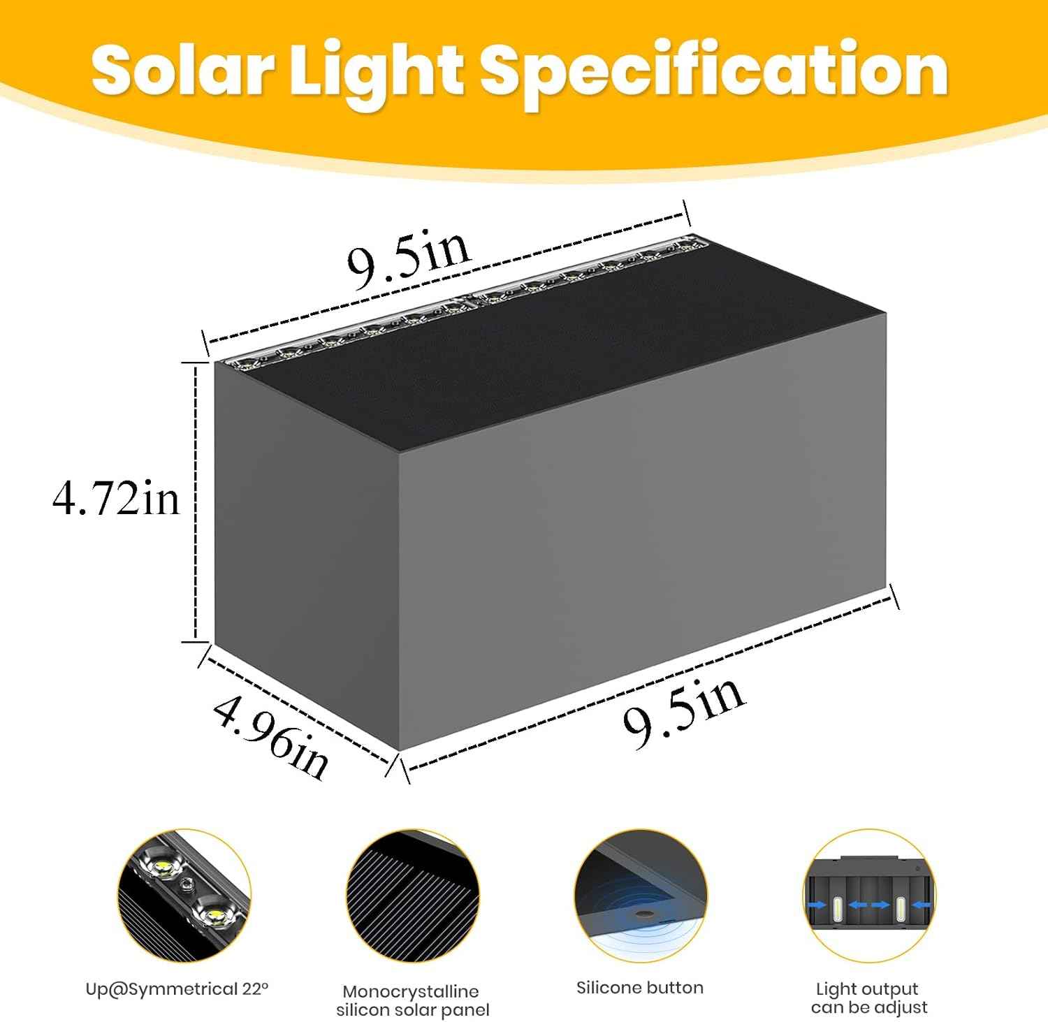 Up and Down Solar Wall Lights - 2pcs Waterproof 4000K 700LM Outdoor Cube Design for Porch, Patio & Yard Decor