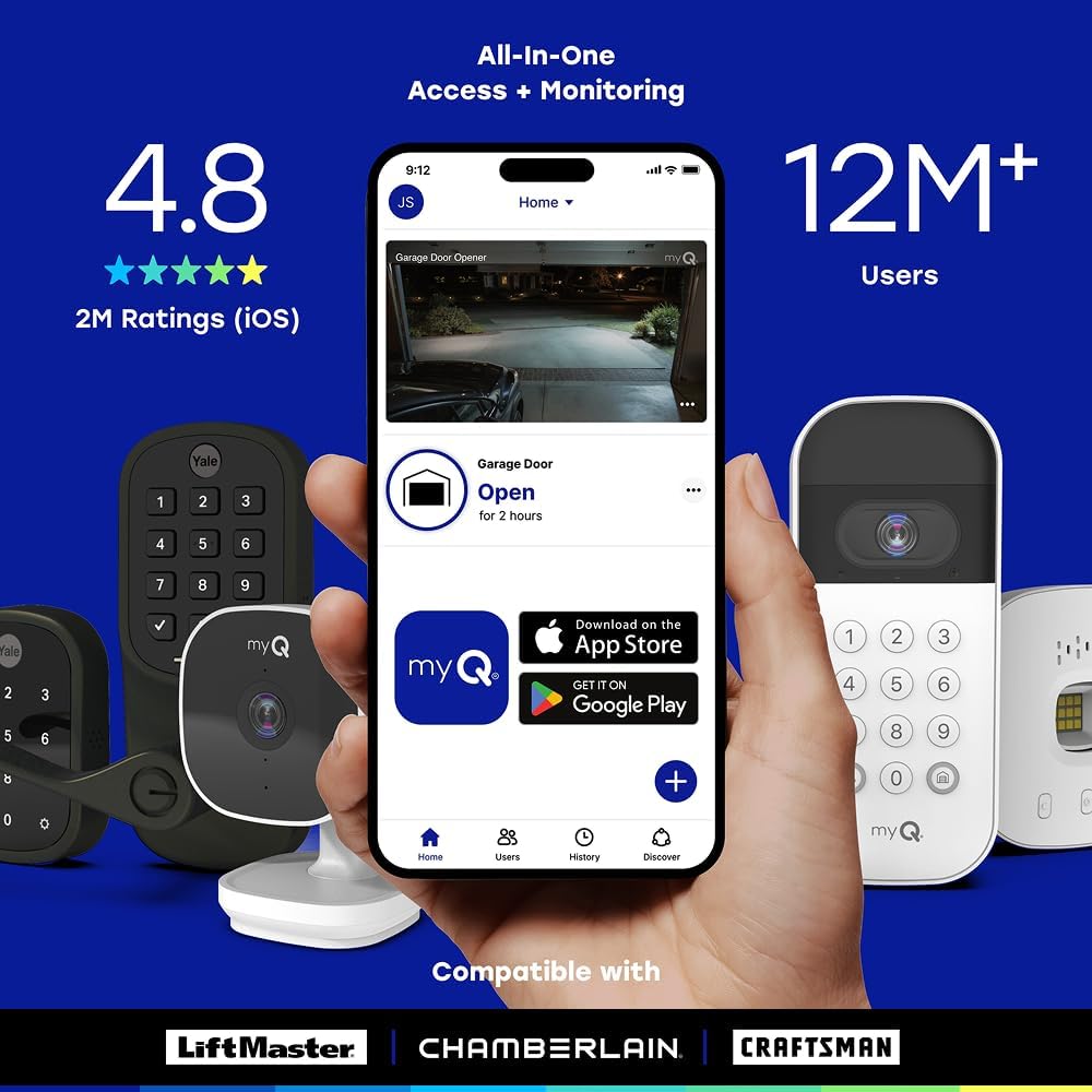 myQ Smart Outdoor Wired Camera by Chamberlain – Home Security with HD Video