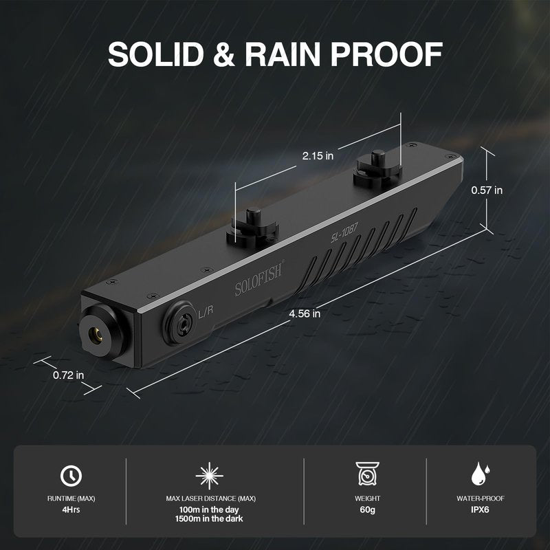 SOLOFISH Blue Laser is Compatible with Mlok, Lightweight Polymer Laser Sight for Rifle, Adjustable, Magnetic Rechargeable