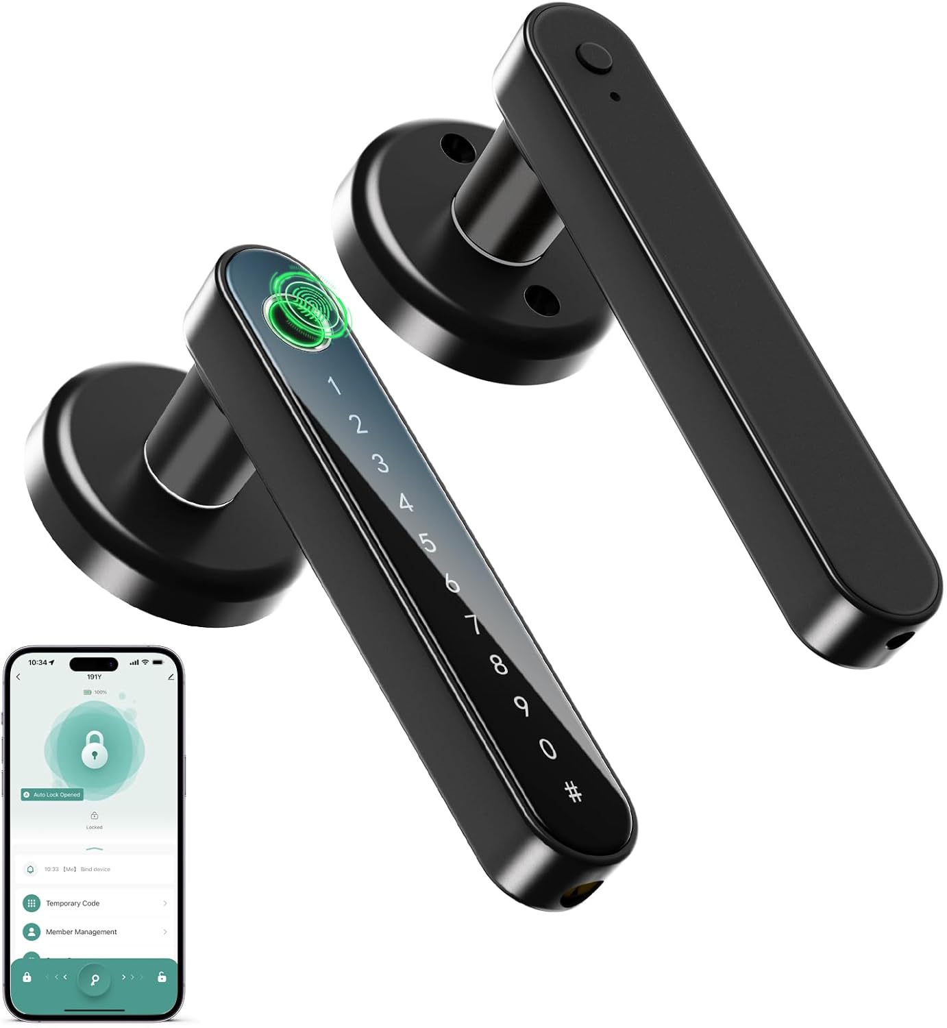 Smart Fingerprint Door Lock with Keypad - Keyless Entry Lock for Home & Office