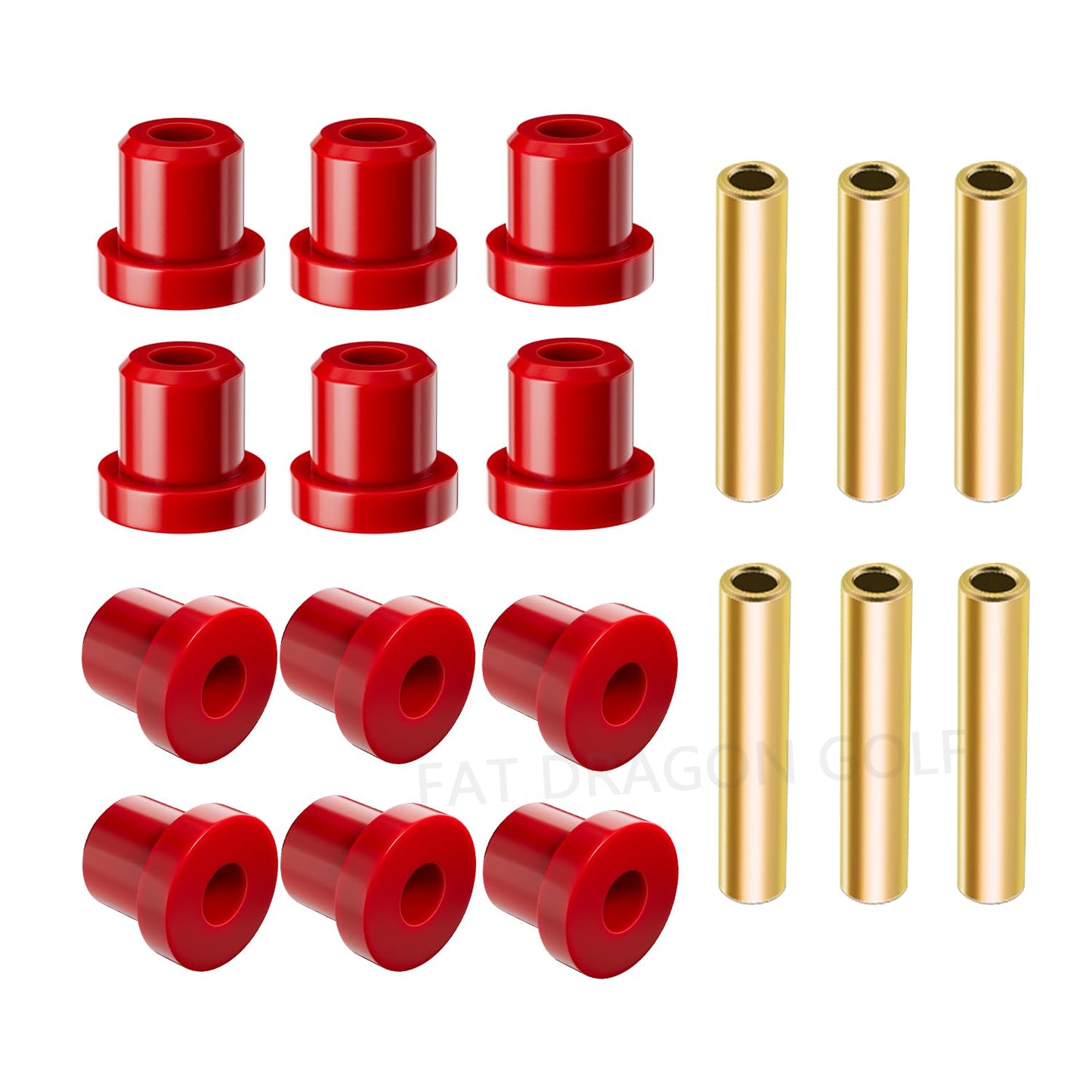 Panglong Club Car DS Bushing Kit-Upgraded Polyurethane DS Rear Leaf Spring Bushing Kit (Red), 2 Sets of DS Rear Spring Bushing and Sleeve Kit, Suitable for 1992-Up Club Car DS, OEM# 1015583, 1012303
