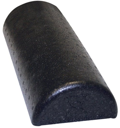 CanDo Black Foam Roll - Half-Round Design for Versatile Support | 6" x 12" Size
