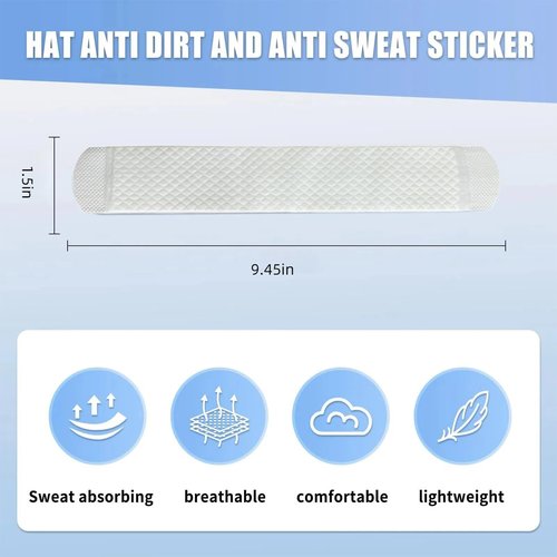 Hat Sweat Liner 40 Pack Self Adhesive Hat Linesr Sweat Protection Skin Friendly Prevent Makeup Stains Sweatband Pads for Women Men Golf Baseball Caps