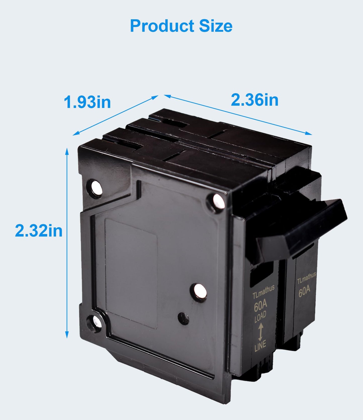 Q260 60-Amp Double Pole Type QP Circuit Breaker Plug-in Mount Standard MCB Thermal Magnetic Protection, 10KA 120/240V, Compatible with Siemens PL and ES Series Load Centers(2P 60A)