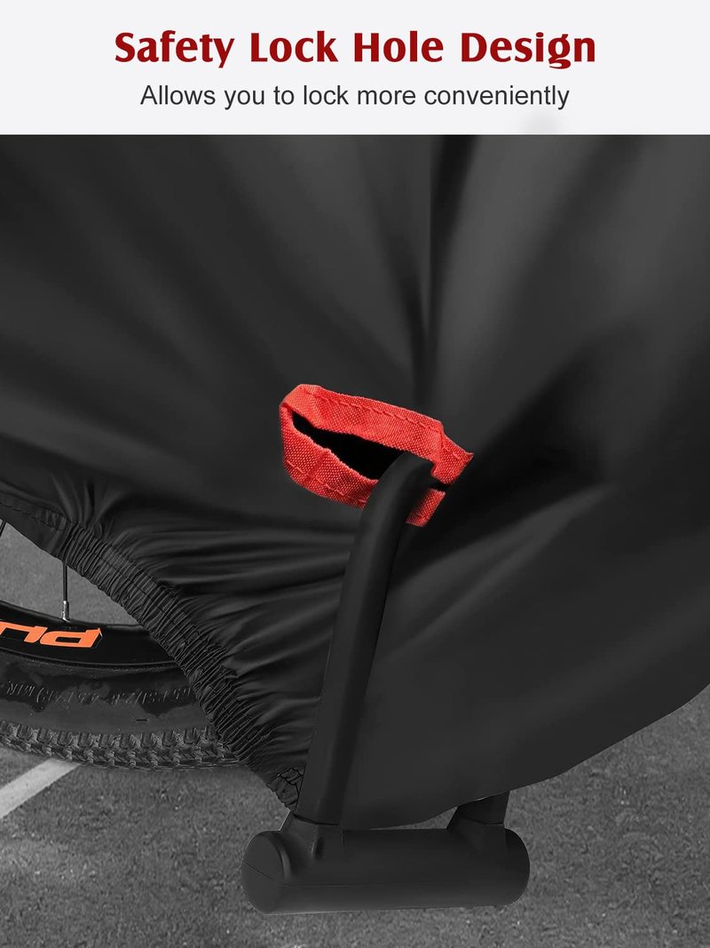 AngLink Bike Cover for 2 Bikes - 210D Oxford Outdoor Waterproof Bicycle Covers with Lock Hole, All Weather Protection Bikes Storage Cover for Mountain Road Electric Beach Cruiser Hybrid