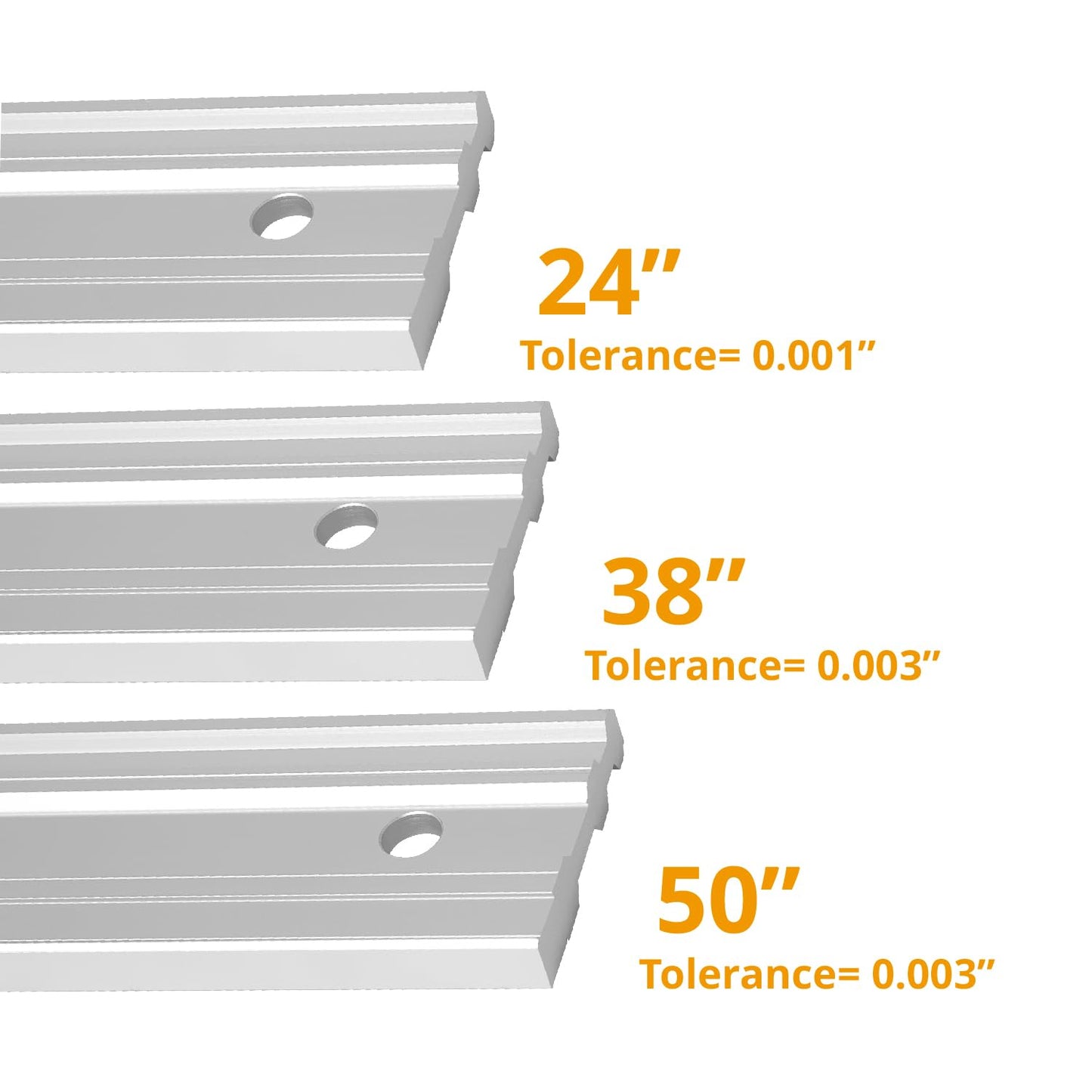 POWERTEC 24, 38 & 50 Inch Machinist Aluminum Straight Edges, for Checking Surface Warp, Marking/Scribing Lines - Used w/Feeler Gauges for Automotive Repairs, Cylinder Head Checks (71720)