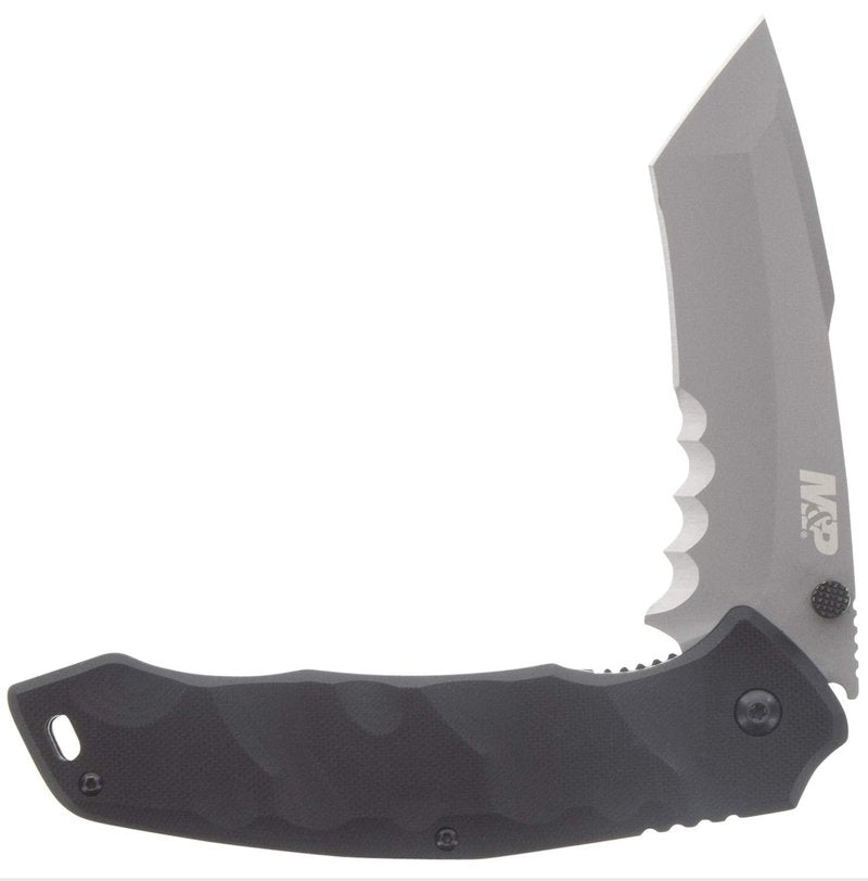 Smith & Wesson M&P Special Ops 9.3in Stainless Steel Assisted Opening Knife with 4in Tanto Blade and G10 Handle for Outdoor, Tactical, Survival and EDC,Black