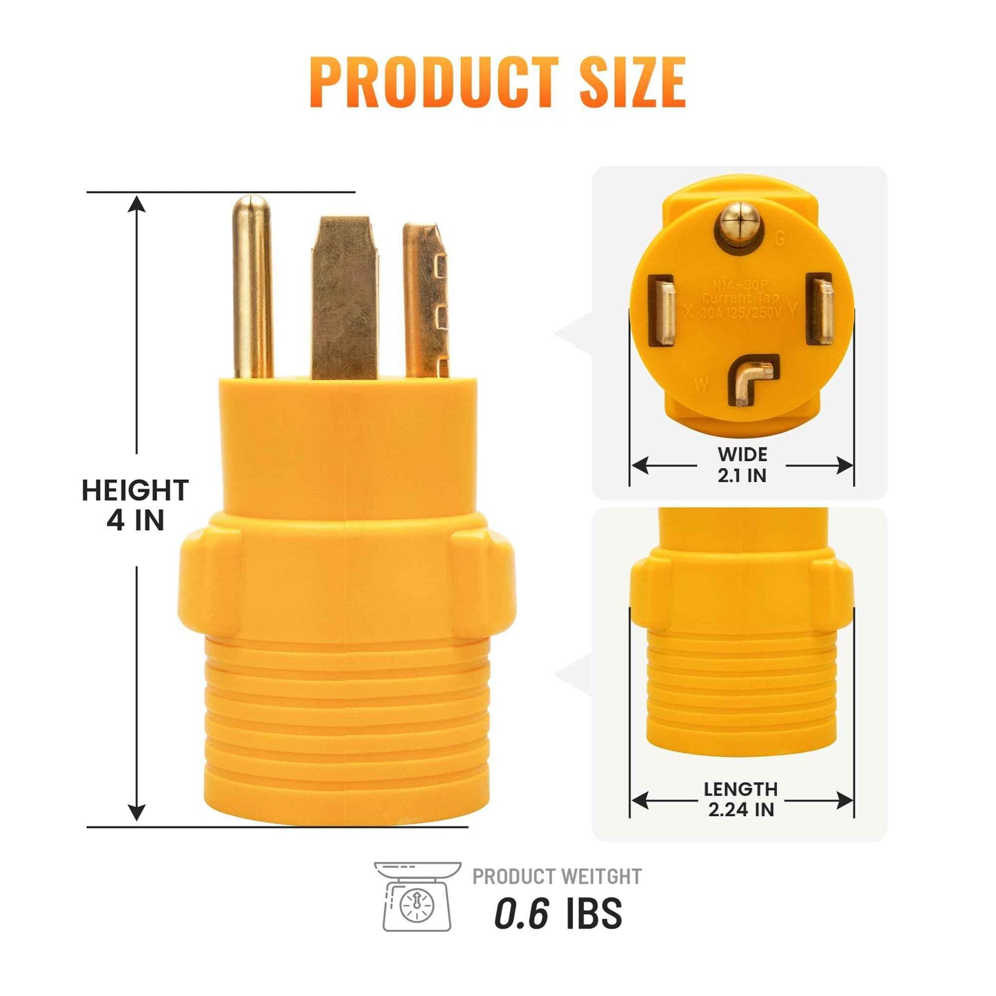 MECMO 3 Prong to 4 Prong Dryer Adapter, NEMA 14-30P Male to 10-30R Female, 4-Prong New Dryer Plug to 3-Prong Old Dryer Receptacle for Old Non-grounding Electric Dryer with New Dryer Wall Outlet House