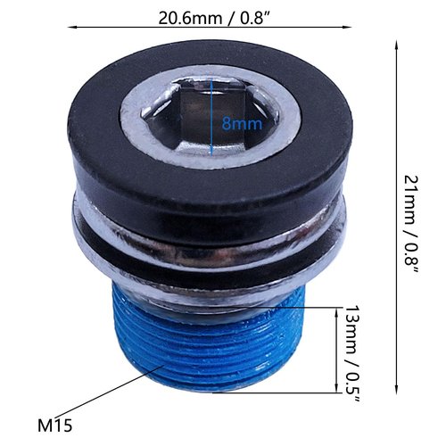 Auto-plaza 4X Bicycle E-Bike M15 Crank Arm Bolts ISIS Crank Screws Compatible with Bosch E-Bike Drives Brose