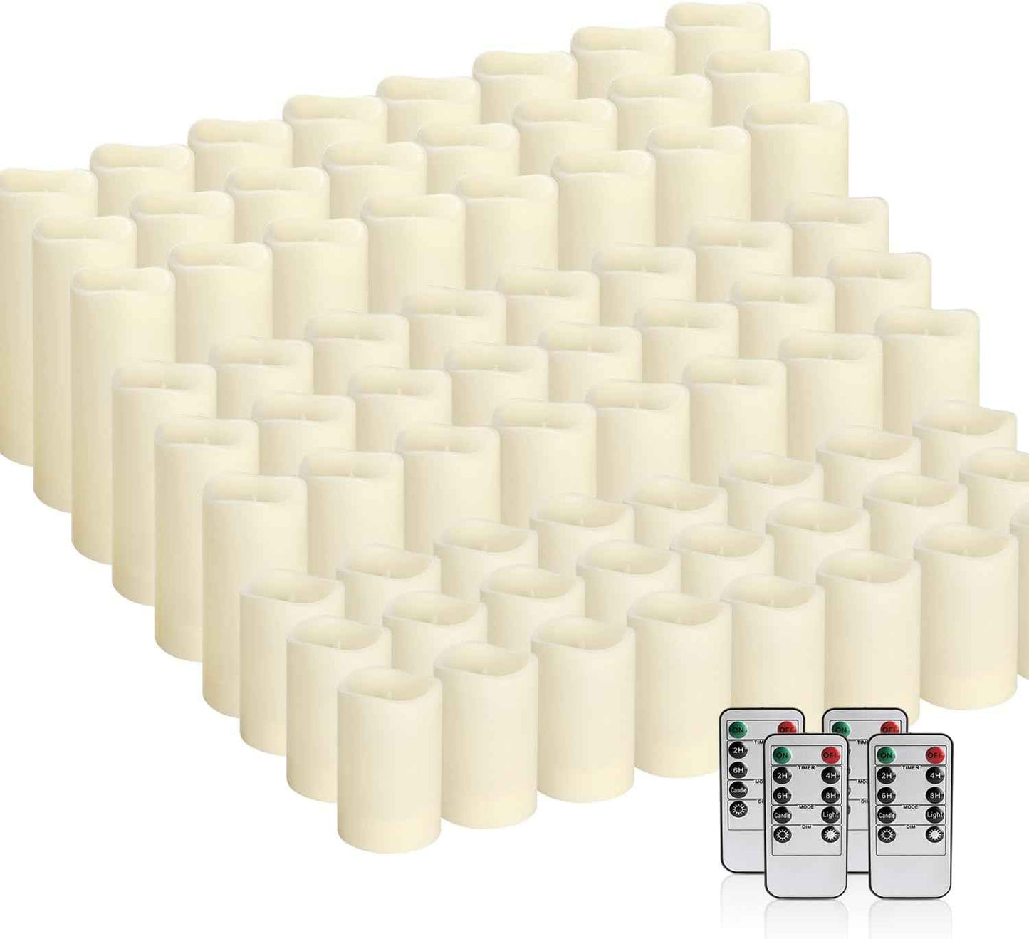 24-Pack Remote Control LED Flameless Candles - 3D Flame Timer Candles for Home, Weddings & Holidays