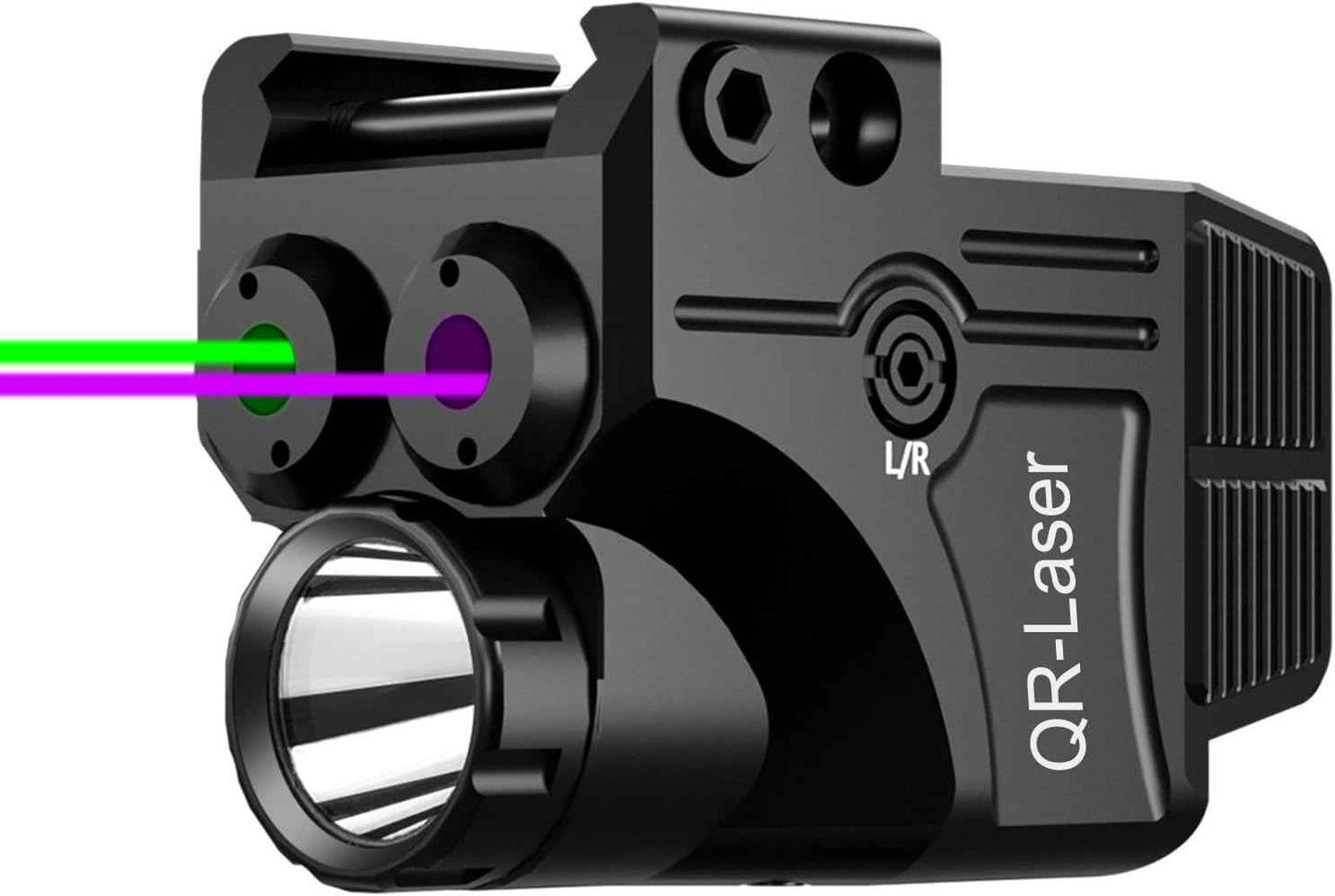 800 Lumens Tactical Flashlight Laser Sight Combo - USB Rechargeable LED Light for Handguns