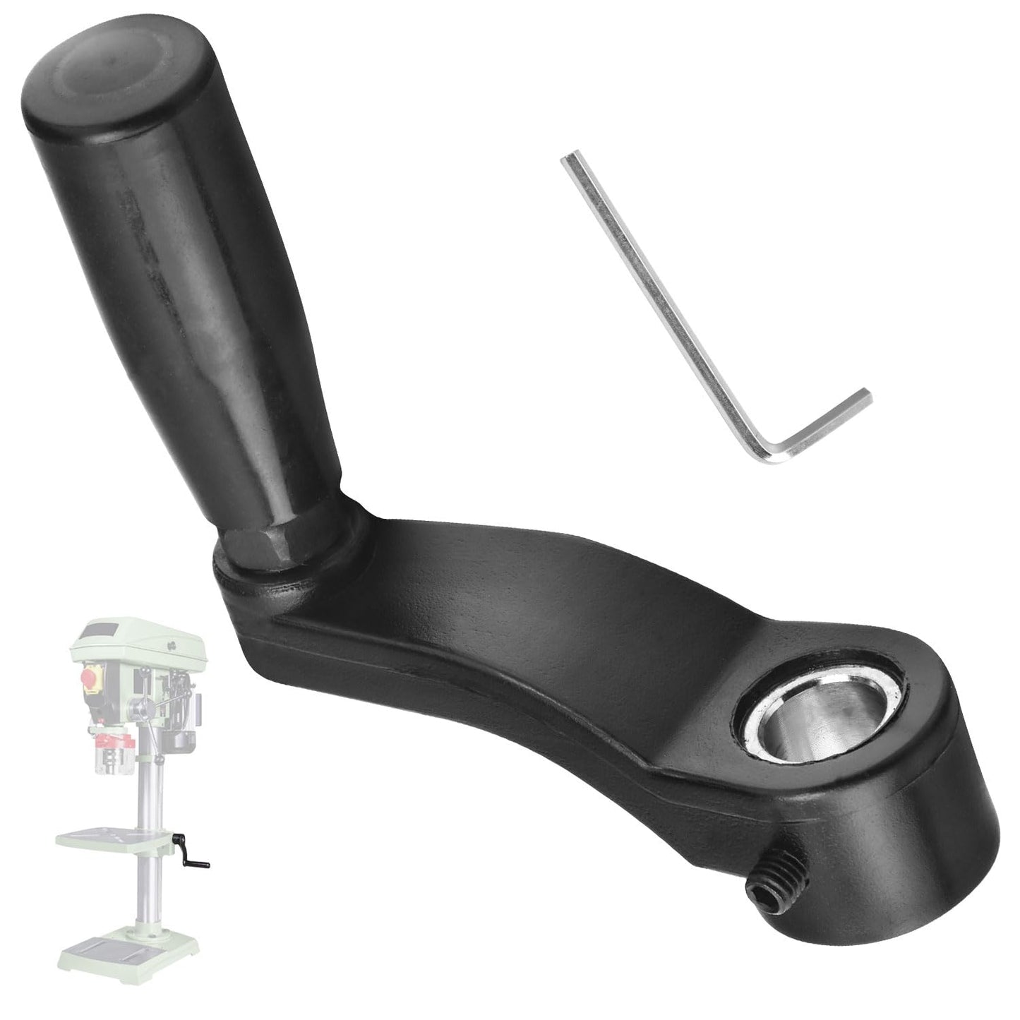 Drill Press Table Elevation Crank Handle 1344258 for Delta drill Press Table, having a 14.5 mm (9/16") diameter elevating shaft and 6" swing