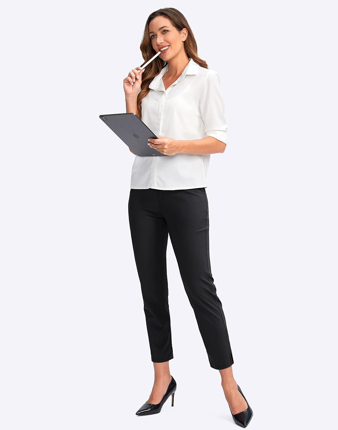YYV Women's Golf Pants - Stretch High Waist Ankle Pants with Pockets for Yoga & Casual Wear