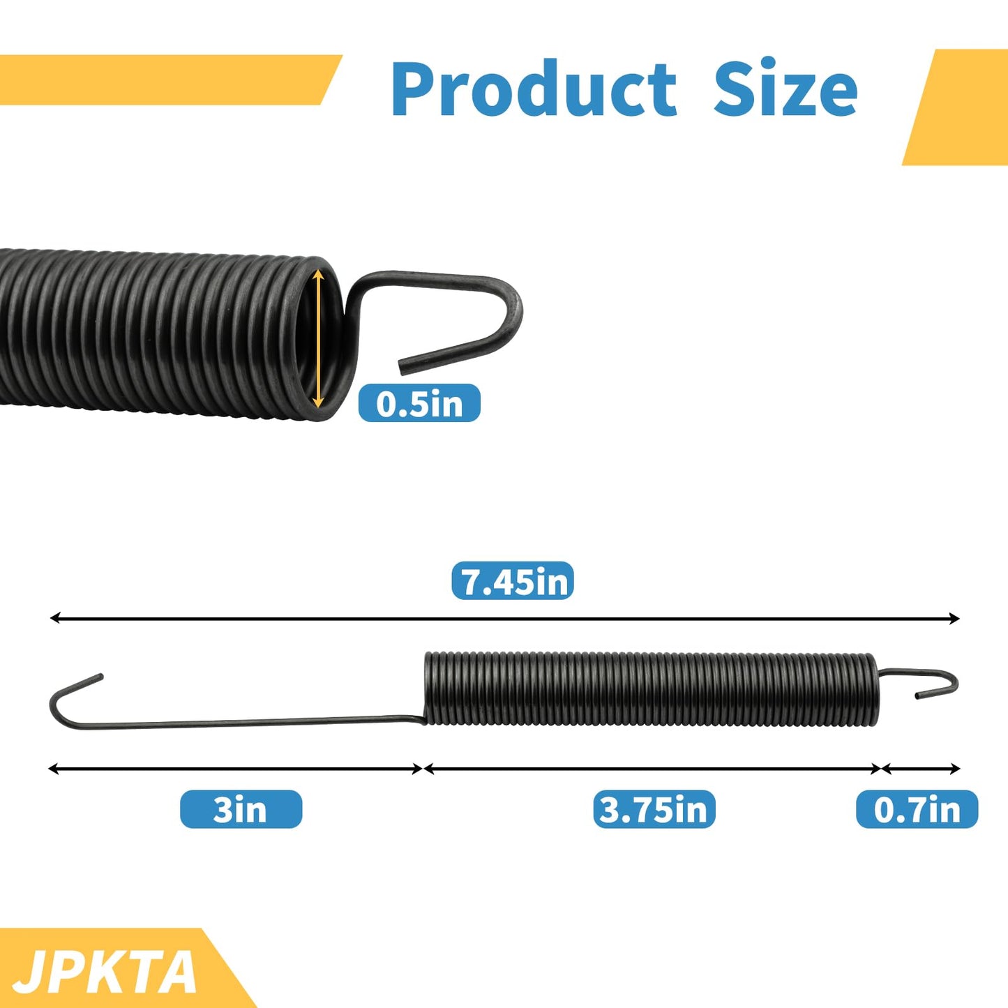 2 Pcs 154430501 Dishwasher Door Spring Replacement Part by JPKTA Compatible with Frigidaire Kenmore Westinghouse Crosley Tappan Gibson Kelvinator Uni Dishwashers - Repalces 154345901 AP3363442 1014399