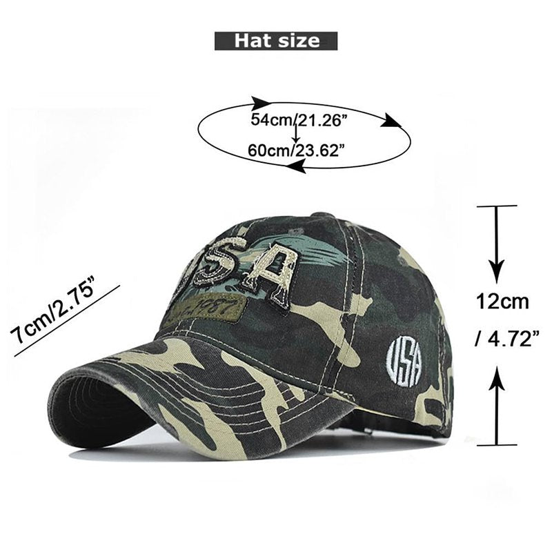 Ptduabenlu American Flag Baseball Cap for Men Women USA Embroidery Washed Adjustable Cotton Dad Hat Woodland Camo