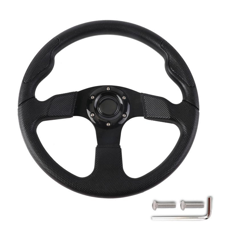 YEHICY 13.7" Golf Cart Steering Wheel for EZGO RXV TXT, Club Car DS, Club Car Precedent and Yamaha Universal Black EZGO Steering Wheel