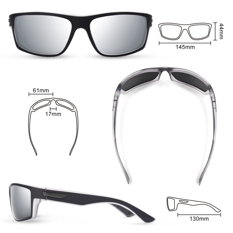 SKYWAY Polarized Sports Sunglasses for Men Women UV400 Wrap Around Sports Glasses for Running Cycling Baseball