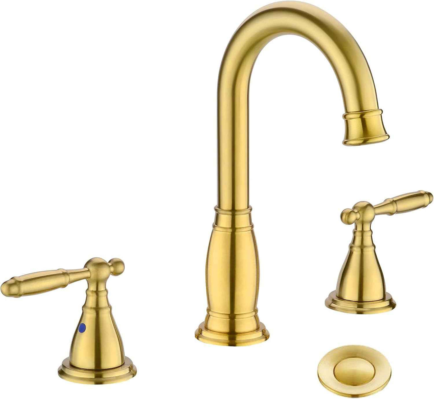 Oil Rubbed Bronze Widespread Bathroom Faucet Set with Valve & Drain - Phiestina WF017-4-ORB